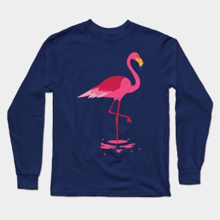 Flamingo testing the water Long Sleeve T-Shirt